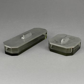 LOCKASKAR, 2 st, Elis Bergh, Kosta, art deco, 1935, signerade.