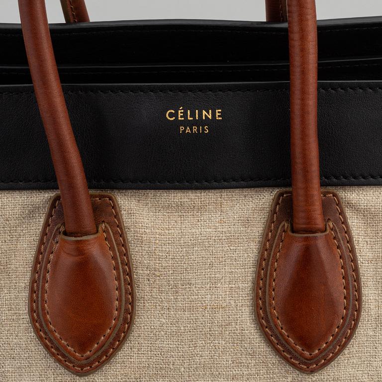 Céline, a canvas and leather 'Luggage' handbag.