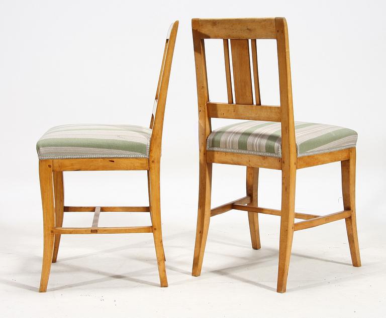 SOFFA samt STOLAR, ett par biedermeier, 1800-talets mitt.