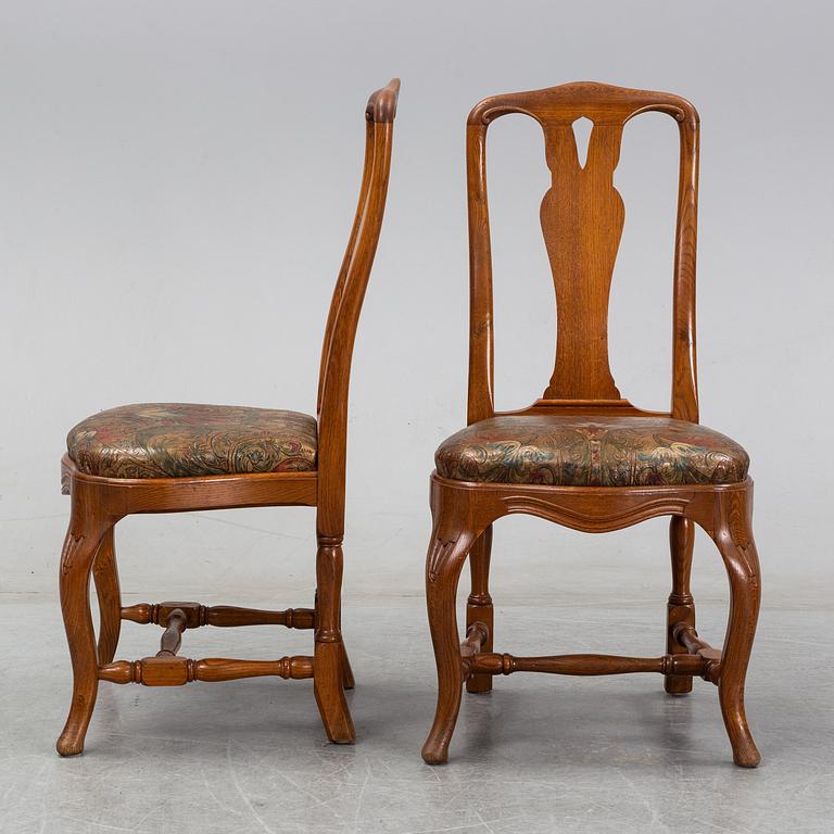 A set of six rococo style chairs, early 20th century.