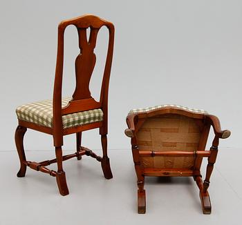 STOLAR, 4 st, senbarockstil, Åmells 1981.