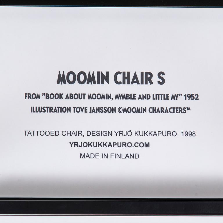 Yrjö Kukkapuro, Children's furniture, two 'Moomin S chairs'  and a table collaboration with Modeo and Moomin Characters.