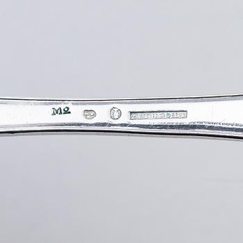 Twelve Swedish 18th century silver spoons, marks of Pehr Zethelius, Stockholm 1794.