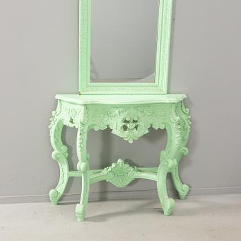 Mirror with console table around 1900.