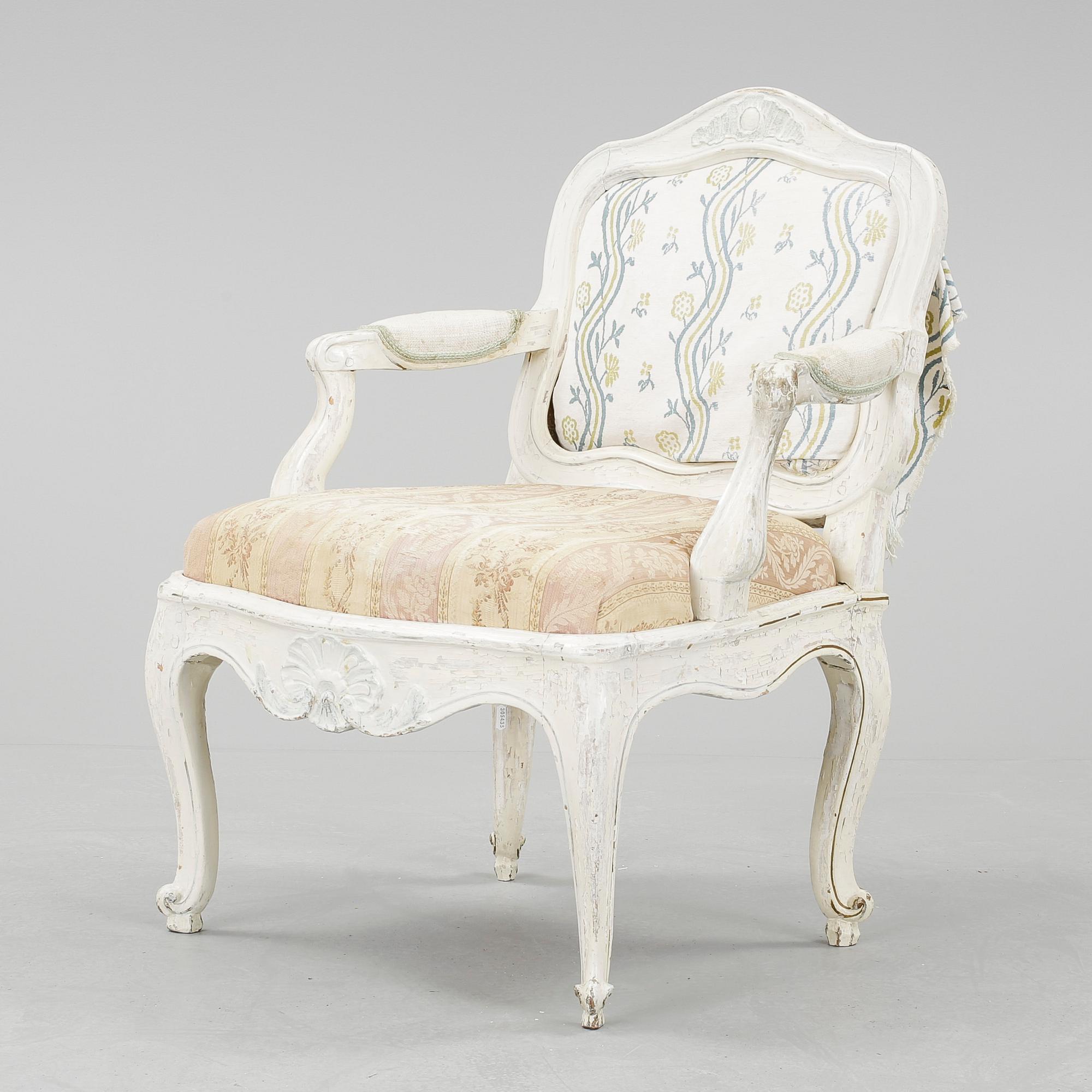 KARMSTOL, rokokostil, 1800-tal.