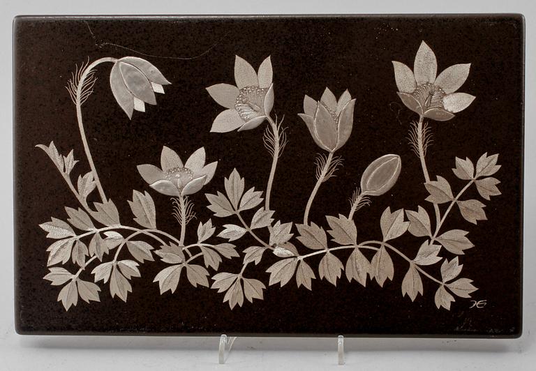 PLAKETTER, 4 st, lergods, Heinz Erret, Gustavsberg, 1900-talets andra hälft.