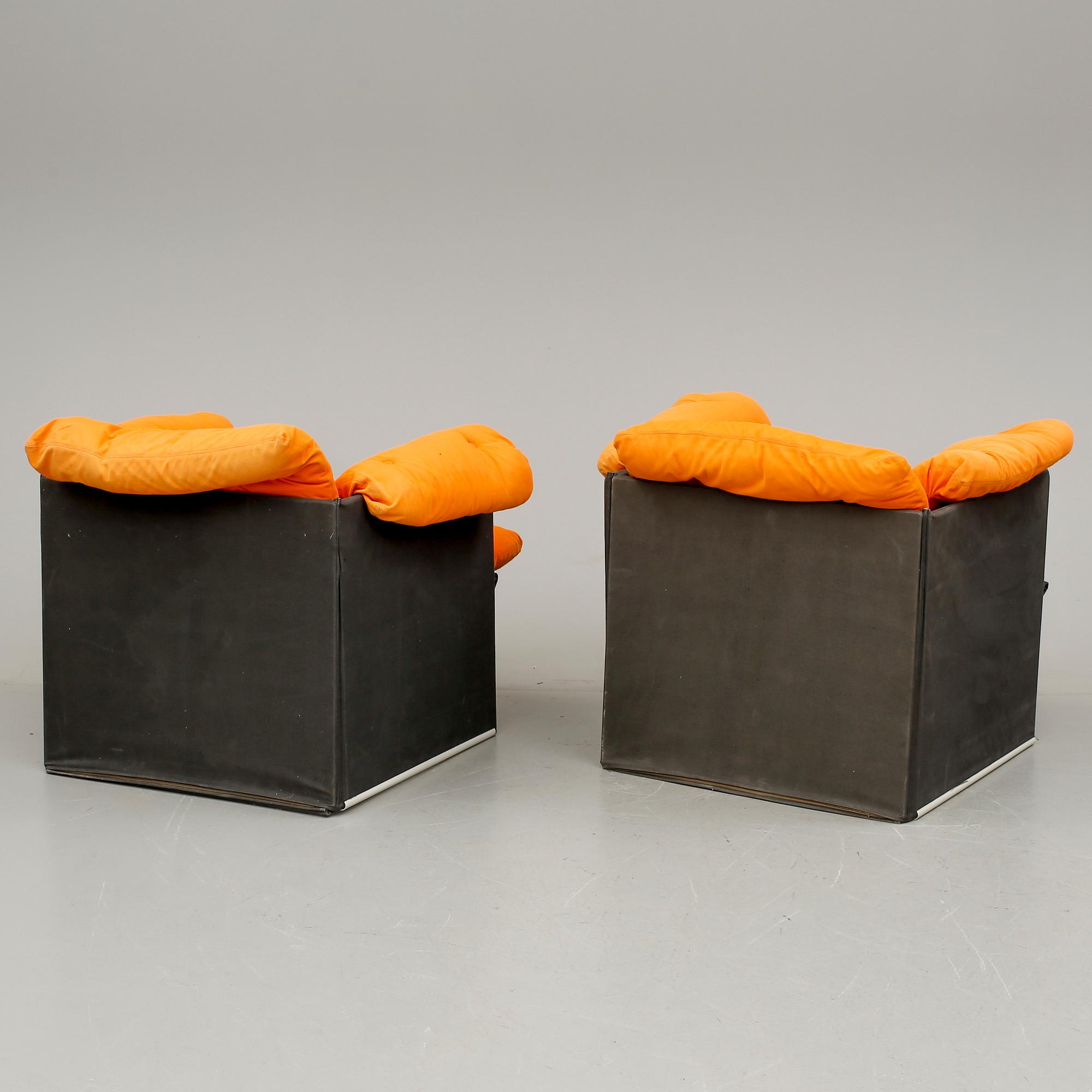 FÅTÖLJER, 4 stycken, troligen Danmark, 1970-tal.