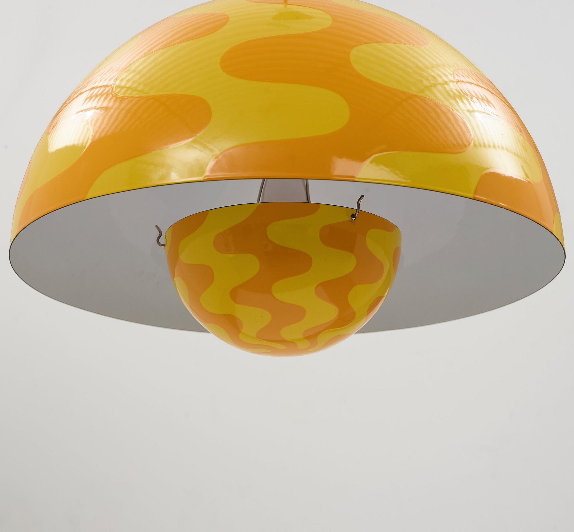 Verner Panton, an enameled metal "Flower Pot", by Louis Poulsen, Denmark 1970's.