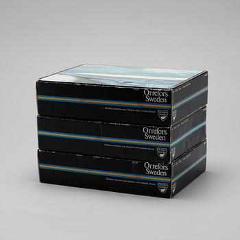 SIMON GATE, glas, 12 st, "Salut", Orrefors, 1900-tal.