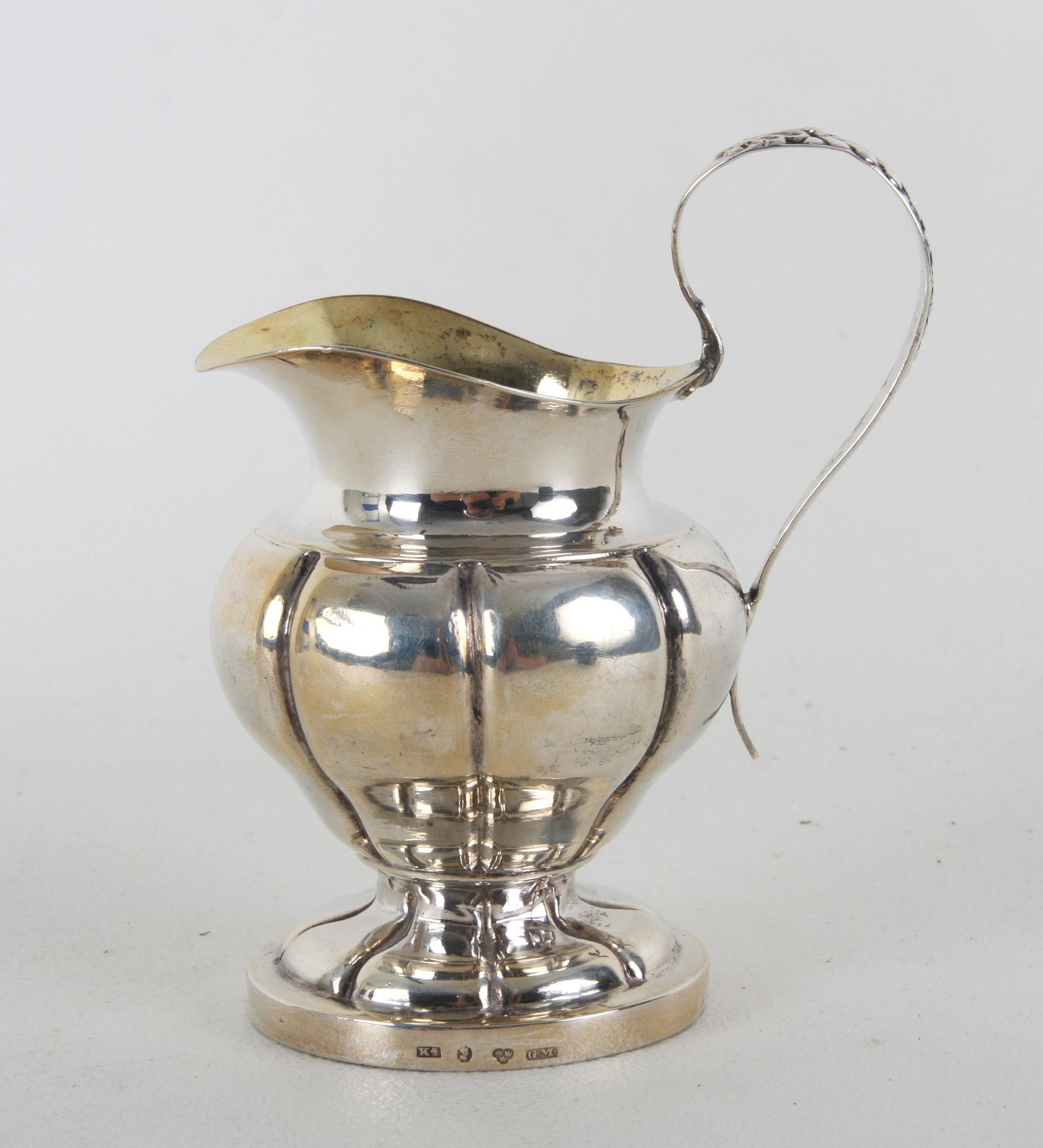 GRÄDDKANNA, silver. Gustaf Möllenborg, Stockholm, 1840.