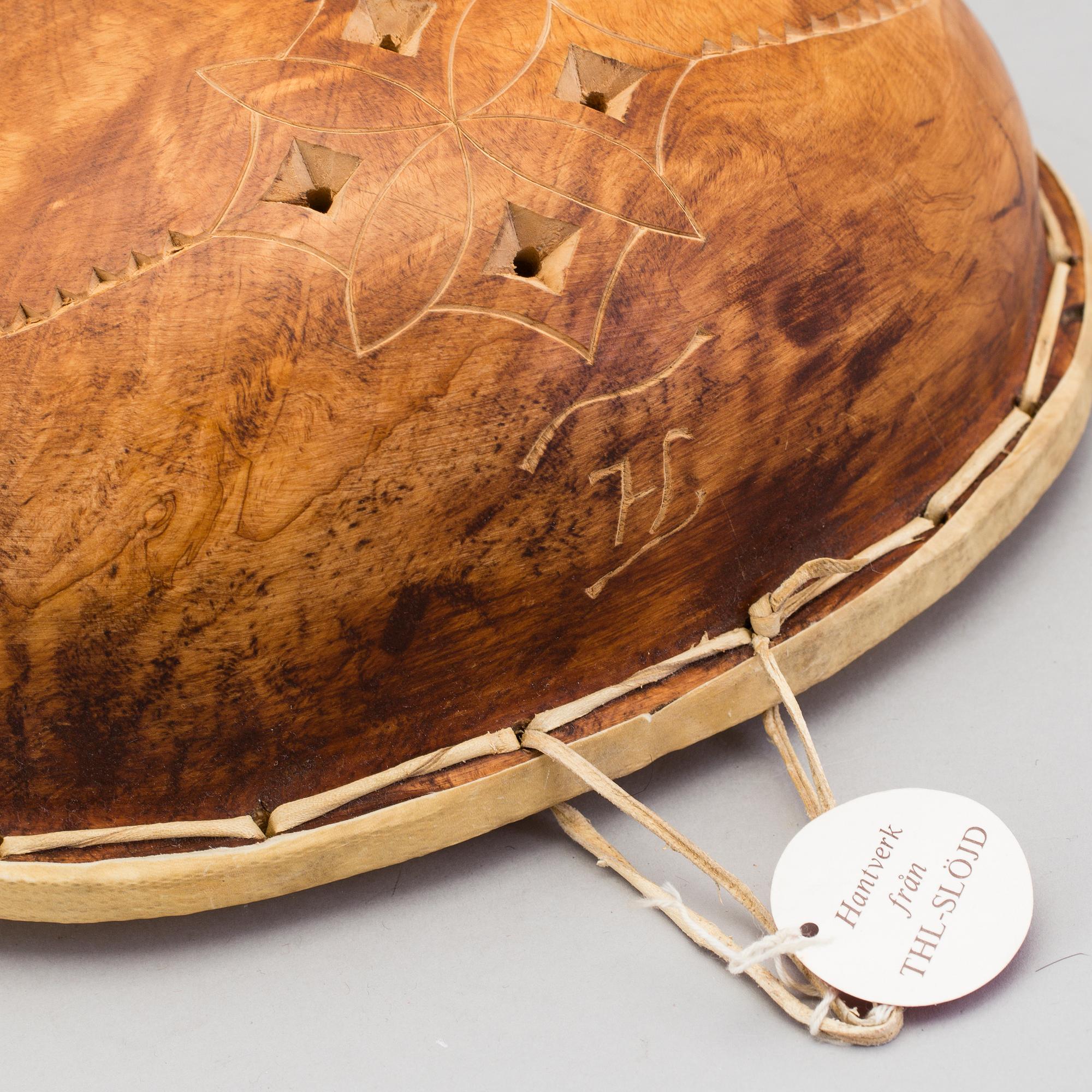 A ceremonial sami drum by THL-slöjd.