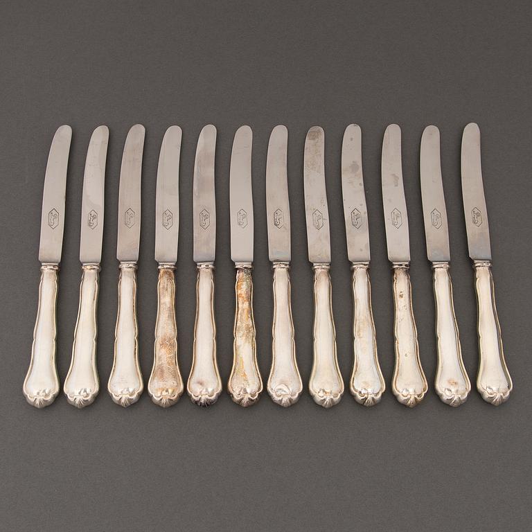 A 173-piece set of 'Chippendale' silver cutlery, Hopeakeskus, Hämeenlinna, Finland 1938-1947.