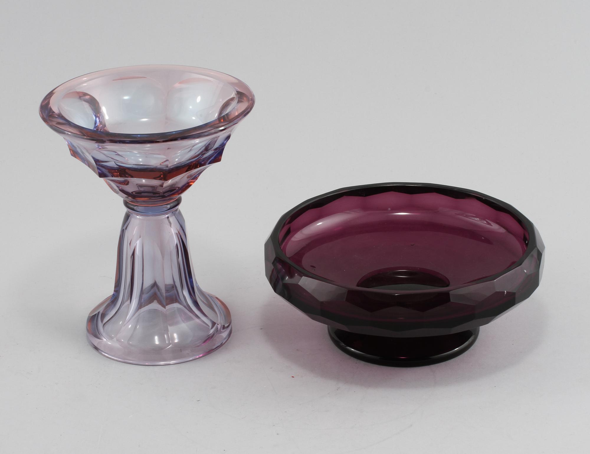 SKÅLAR, 2 st, glas, 1900-talets första hälft.