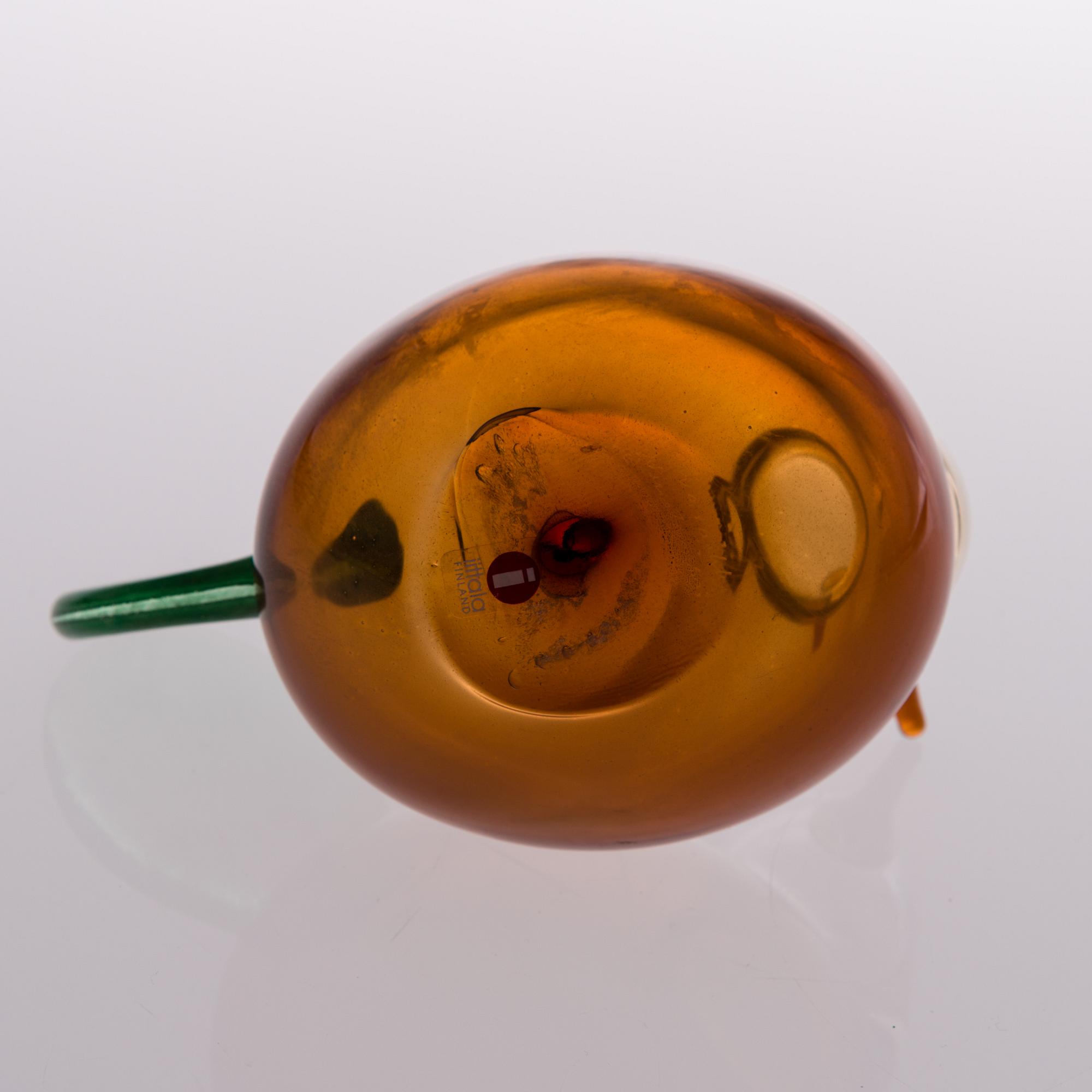 GLASS BIRD. Sorja. Signed Oiva Toikka, Nuutajärvi. Mid 1990s.