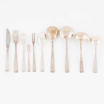 Jacob Ängman, a 46-piece silver cutlery set, 'Rosenholm', GAB, Eskilstuna, 1969-74.