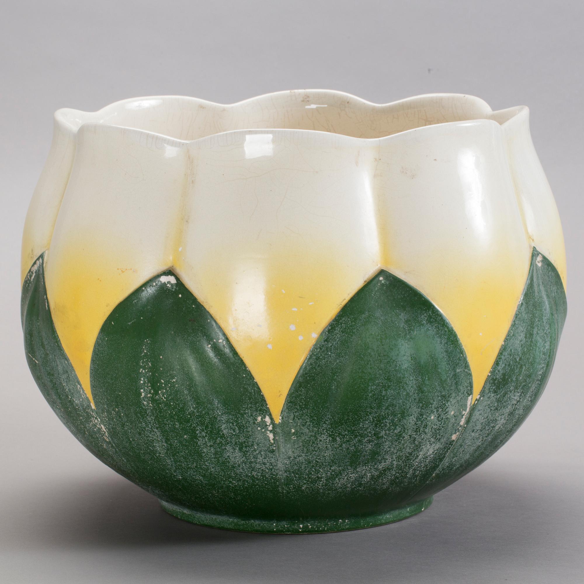 PIEDESTAL med YTTERFODER, flintgods. Rörstrand, Jugend.