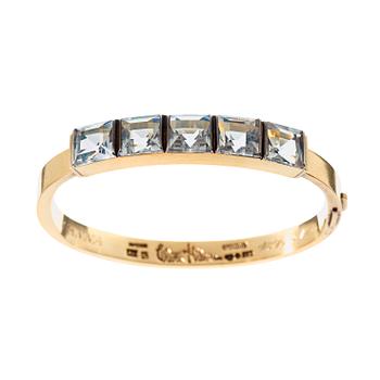 630. A Wiwen Nilsson gilt sterling and rock crystal bangle, Lund 1945.