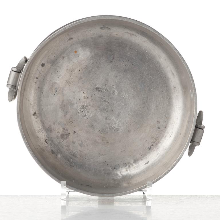 A Swedish pewter bowl by Lars Fredric Moberg Strängnäs 1801.