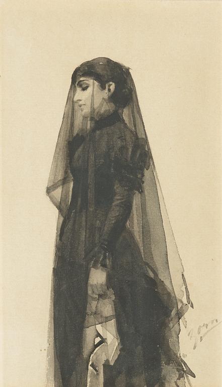 Anders Zorn, "I sorg" / "The Widow" (In mourning / The Widow).