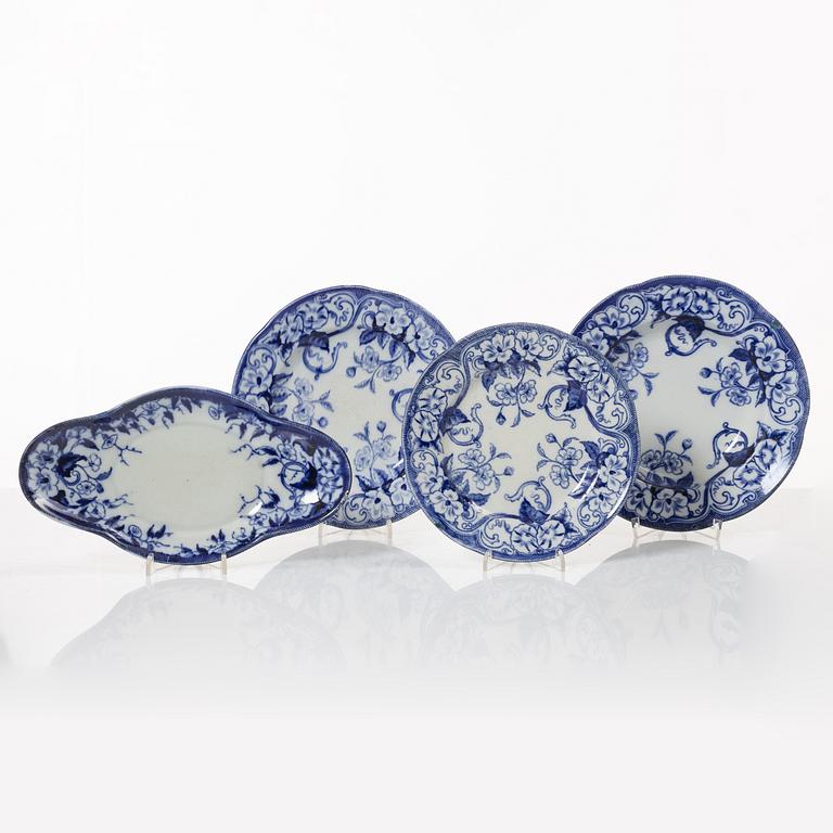 A 42 piece earthenware dinner service, 'Flora', Creil Montereau, France, late 19th Century.