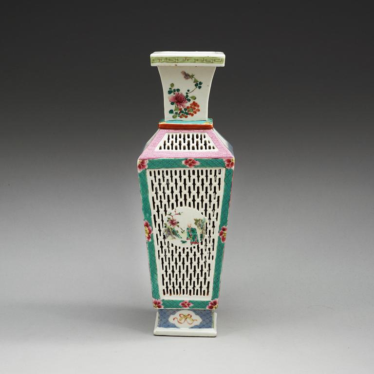 A famille rose vase, Qing dynasty, 18th  Century.