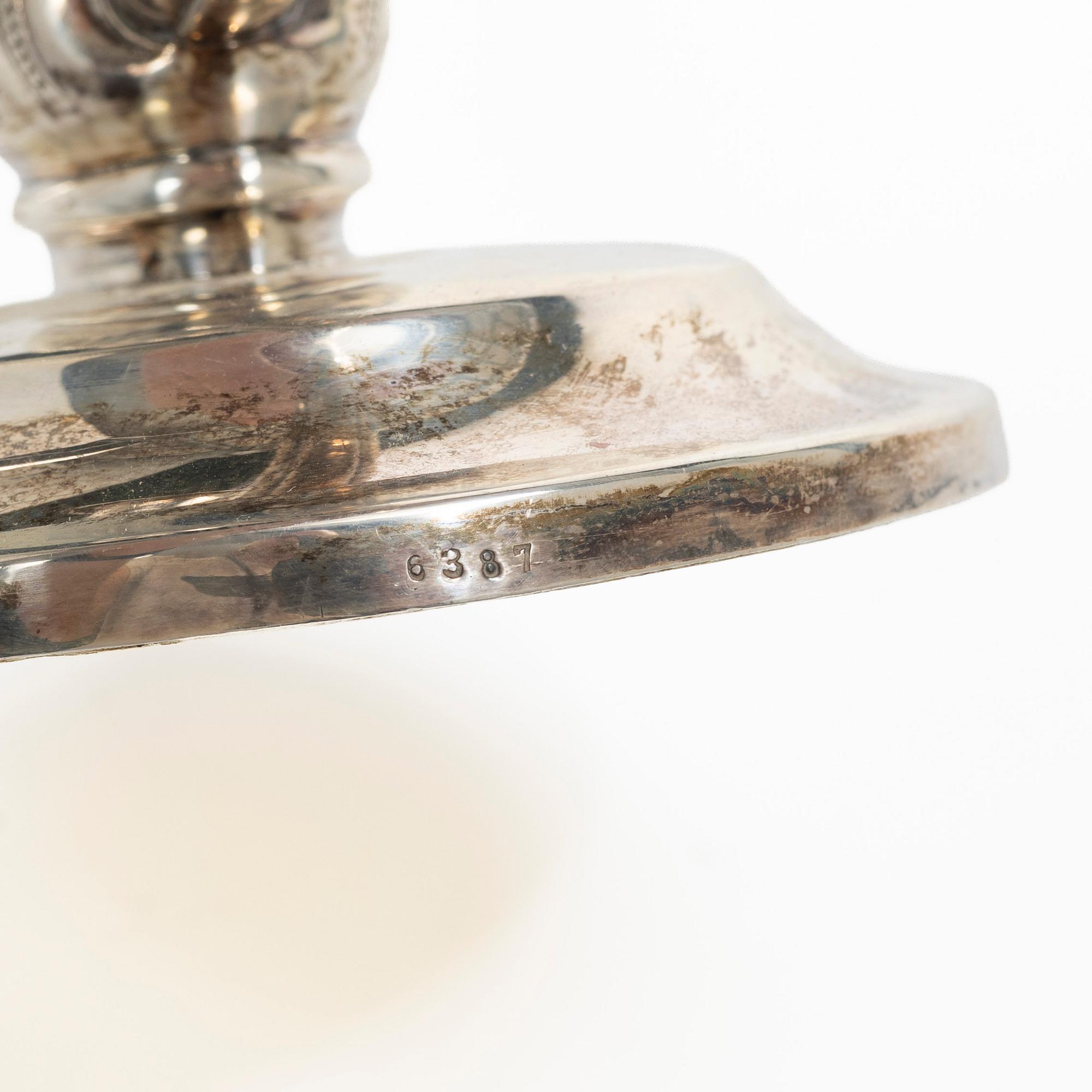 David Andersen, candelabra, a pair, silver, Norway, after 1925.