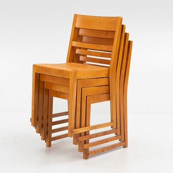 Four "Orkesterstolen" chairs, mid 20th century.