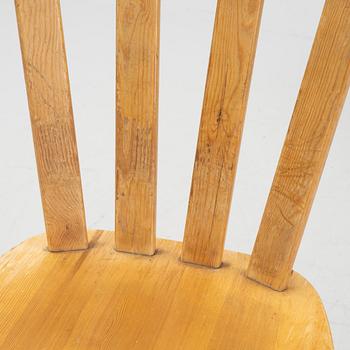Göran Malmvall, a set of four pine chairs, Svensk Fur, mid 20th Century.