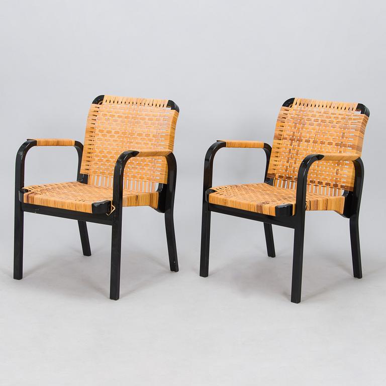 Alvar Aalto, karmstolar, 4 st, modell 45, för Artek 1970-tal.