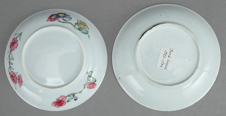 KOPPAR MED FAT, 2+2 st, porslin, Kina, 1700-tal.