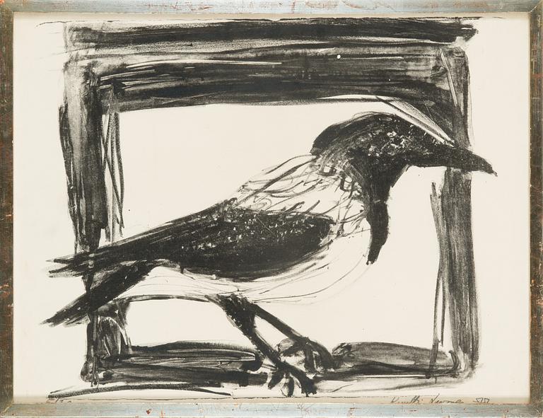 Kuutti Lavonen, litografia, signeerattu ja päivätty -77, numeroitu 5/30.