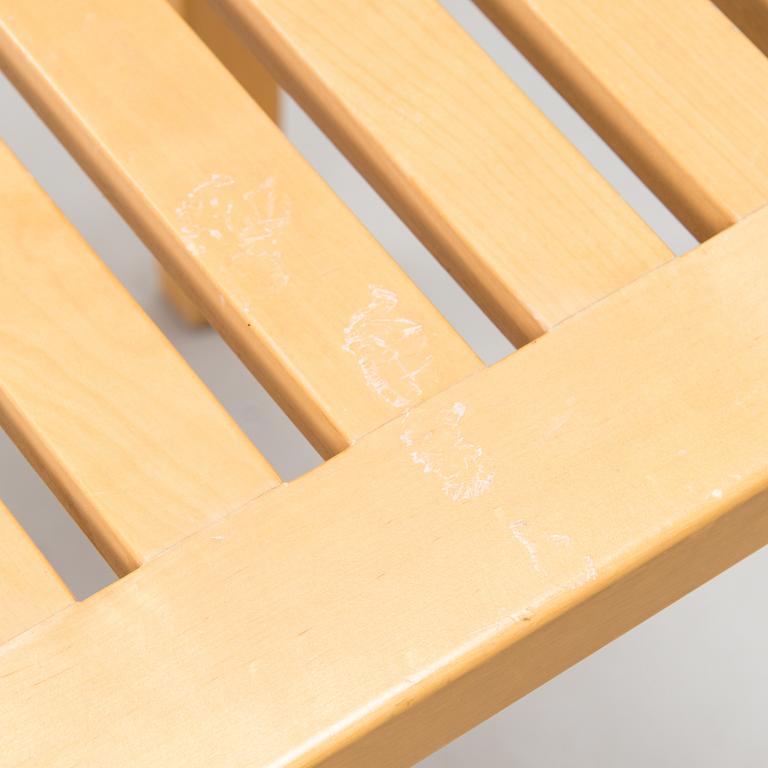 Alvar Aalto, a late 20th century '153B' bench for Artek.