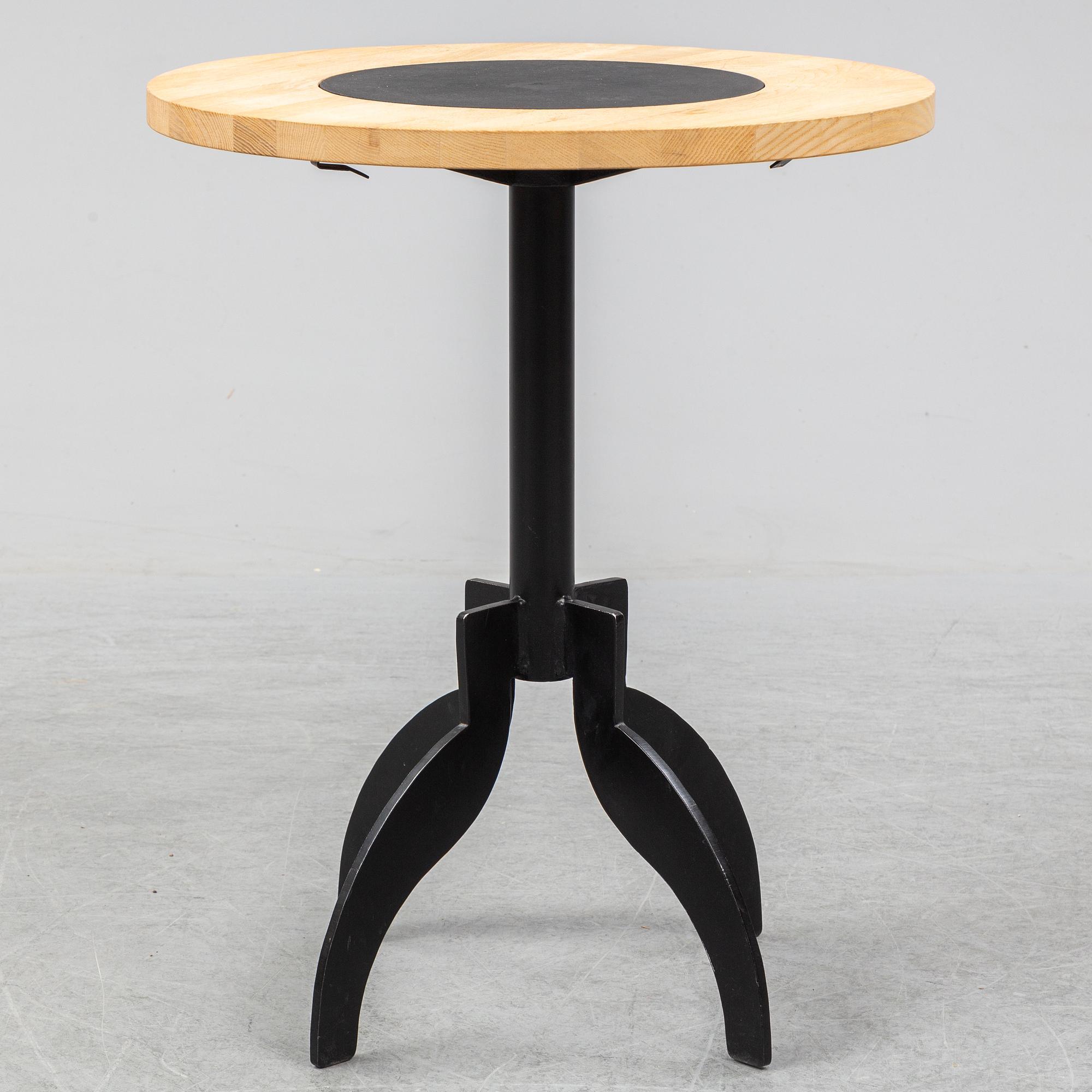 JONAS BOHLIN, a 'Triptyk' iron and oak table from Källemo, Värnamo, 1989.