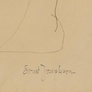 ERNST JOSEPHSON, ink drawing, signed.