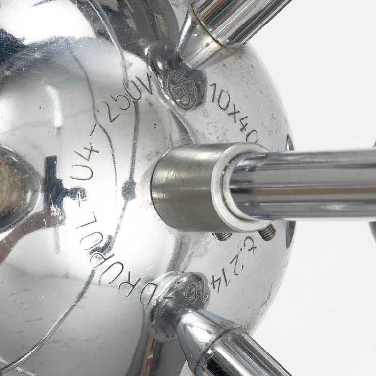 A ceiling lamp, Sputnik model 21416, attributed to Jaroslav Bejvl, Czech Republic, second half of the 20th Century.