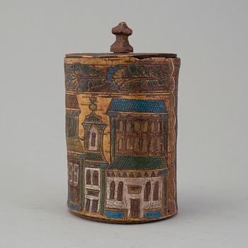 A folk art jar, 1800's. Hälsingland.