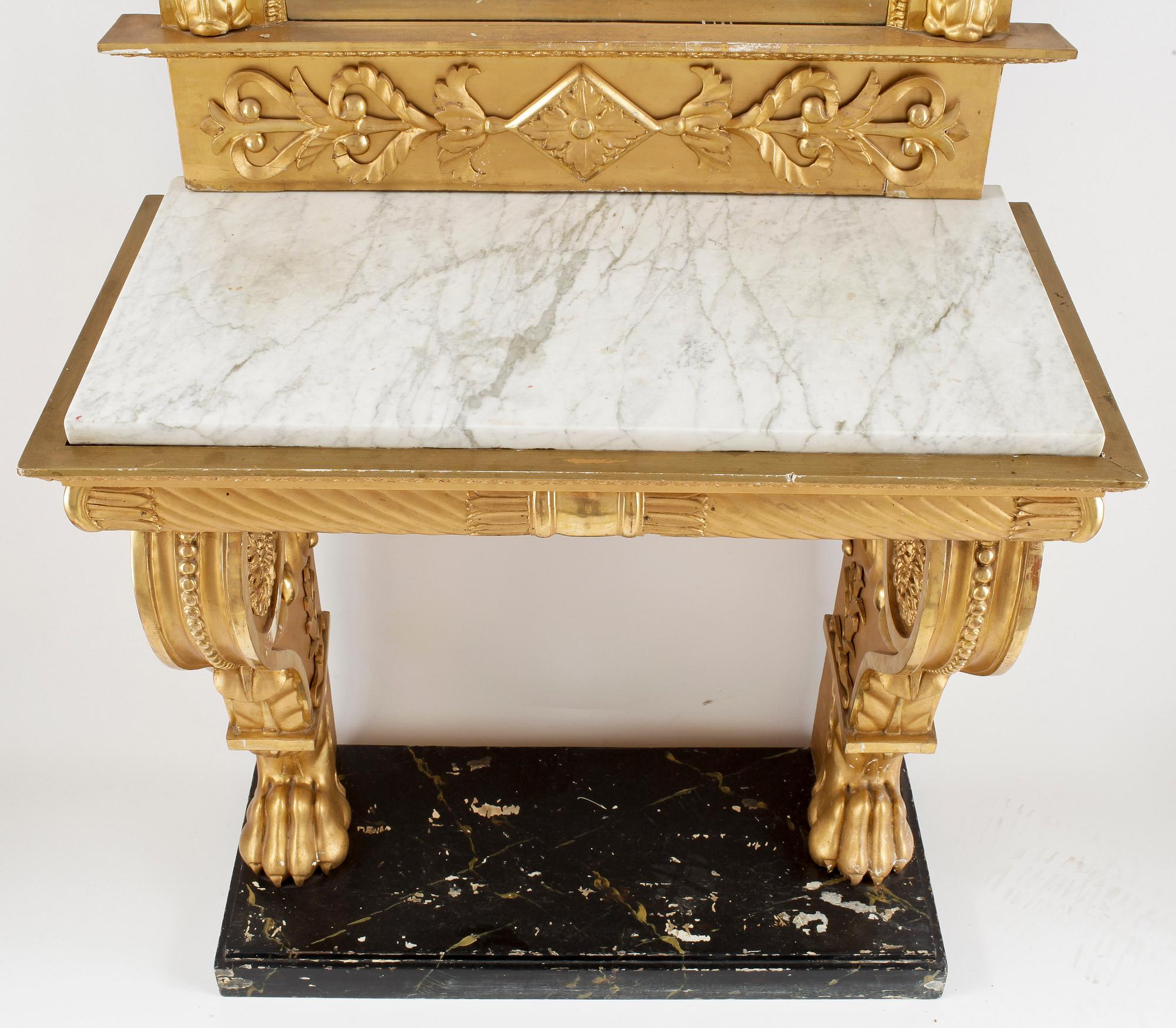 SPEGEL och KONSOLBORD, senempire, 1800-tal.