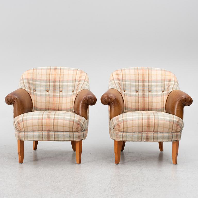 A pair of easy chairs,, Jio furniture, Jönköping, second half of the 20th century.