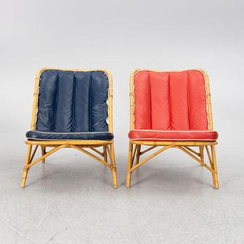 Seating group, 4 pieces, mid-20th century.