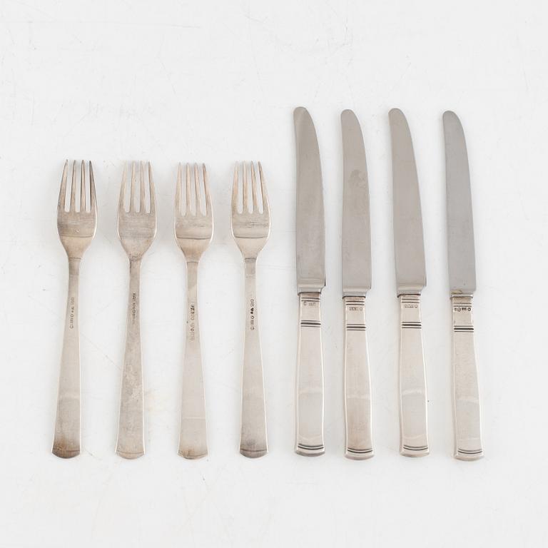 A Swedish Silver Cutlery, Jacob Ängman, 'Rosenholm', GAB (24 pieces).