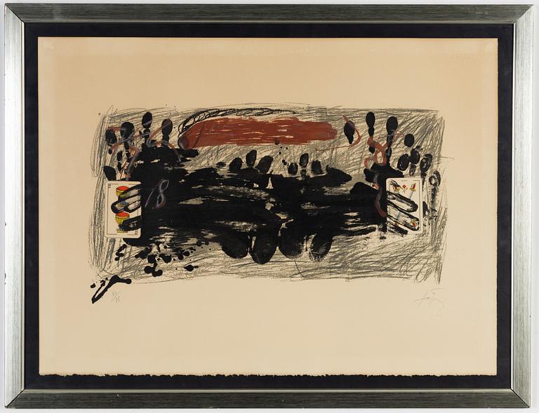 Antoni Tàpies, lithograph in colours. Signed and numbered 50/75.