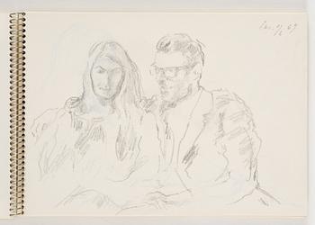 Lotte Laserstein, Skissblock med 19 teckningar varav 1 signerad.