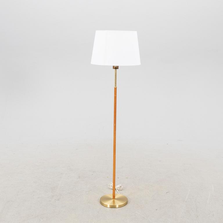 Hans Bergström, a brass and leather floor lamp Ateljé Lyktan.