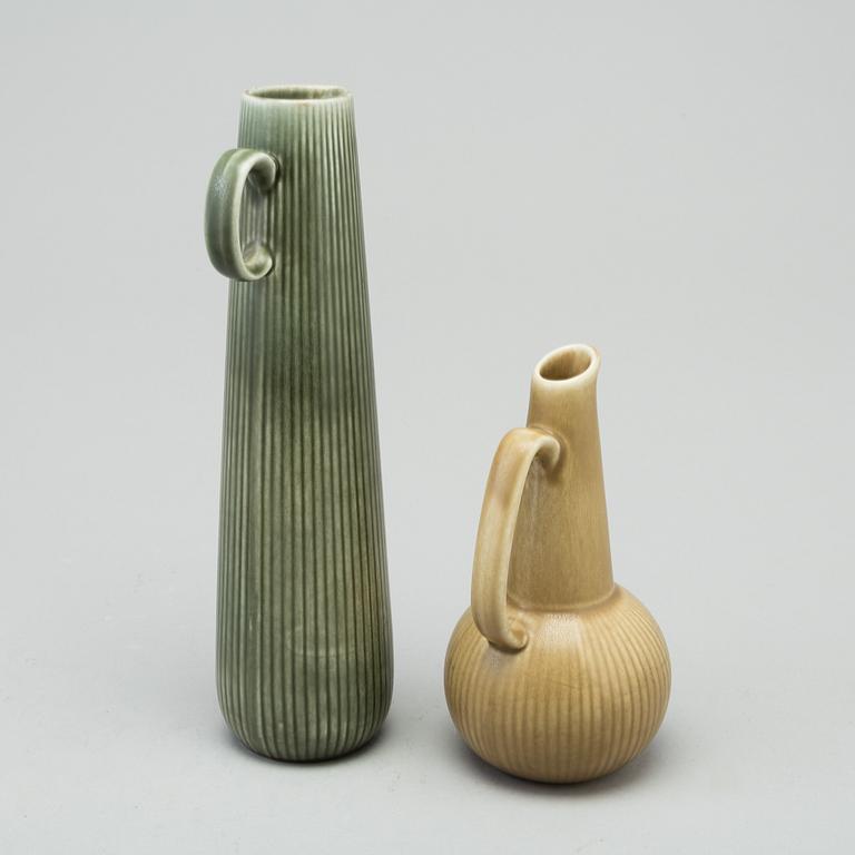 GUNNAR NYLUND, two stoneware vases  and two bowls from Rörstrand.