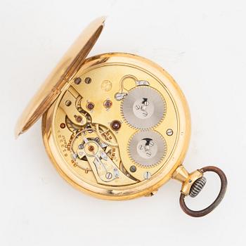 IWC, pocket watch, 50.5 mm, 18K gold.