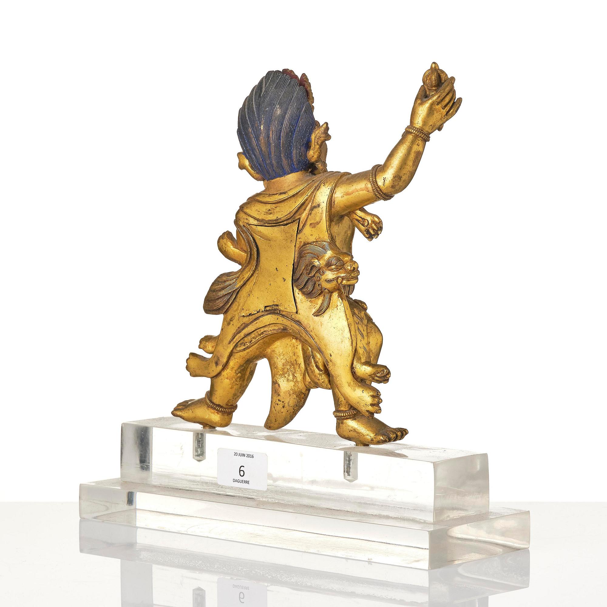 A Sinotibetan gilt bronze figure of Vajrapani, 20th century.