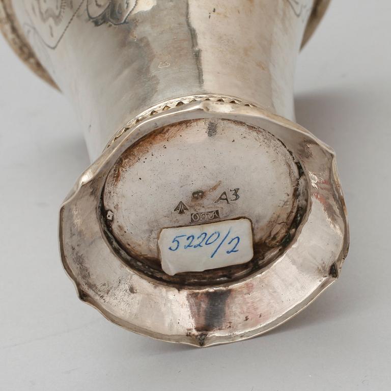 BÄGARE, silver, Olof Peter Almén, Hedemora 1807. Vikt ca 70 gram.