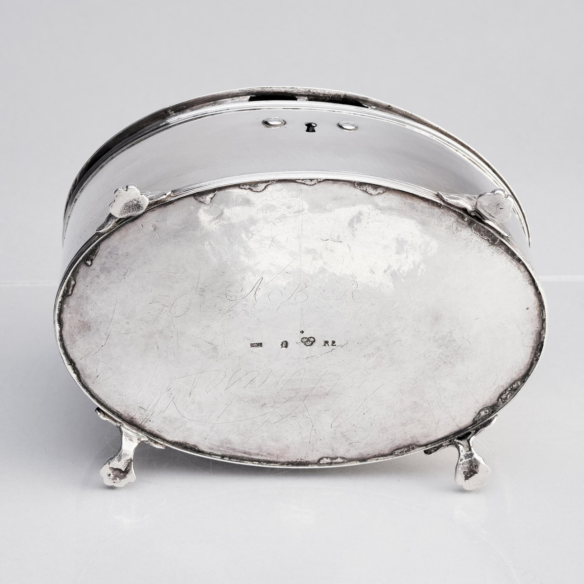 Johan Wilhelm Zimmerman, sockerskrin, silver, Stockholm 1799. Sengustavianskt.