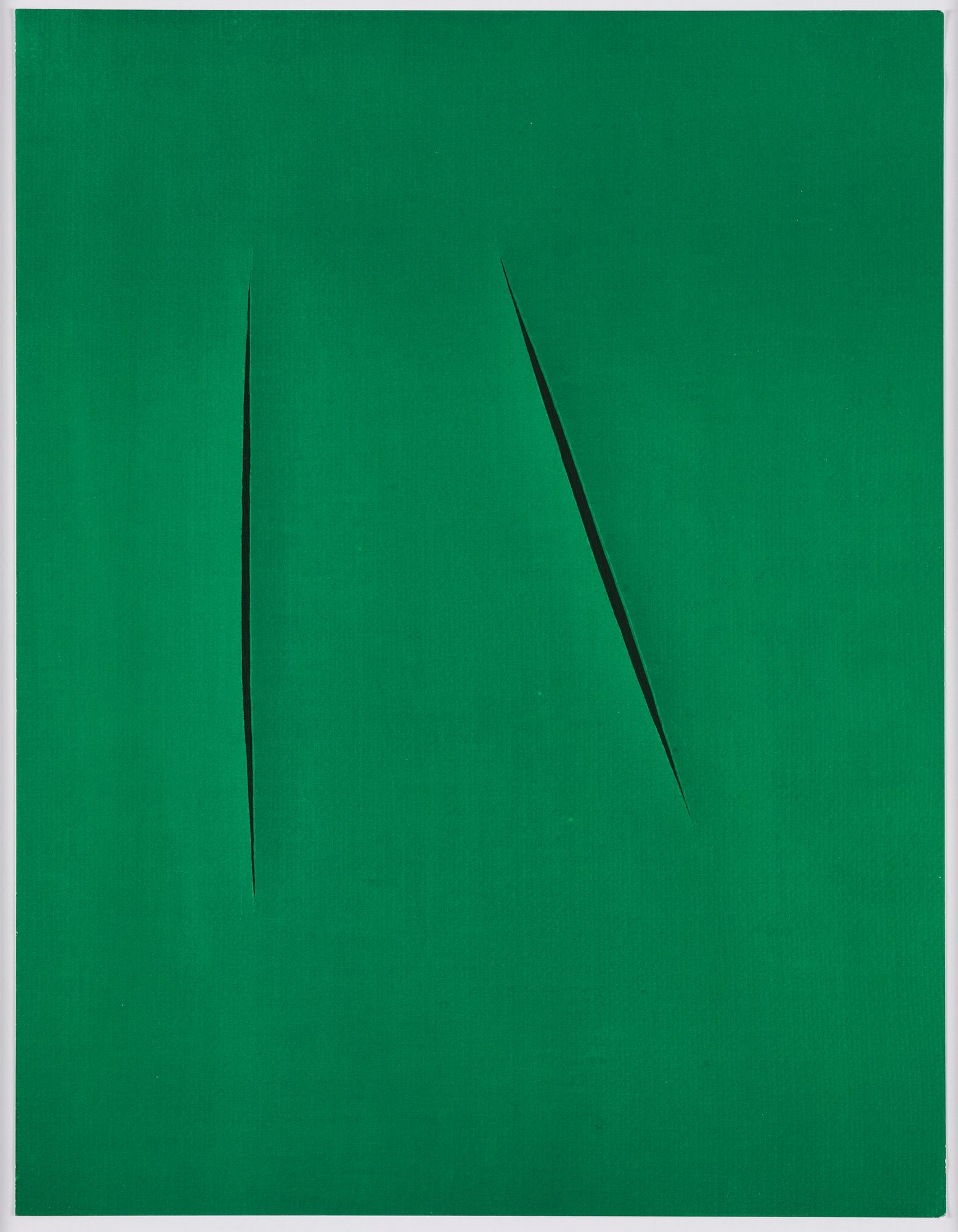 Lucio Fontana, efter, After Concetto Spaziale from  XX:e siècle no 12 1959.
