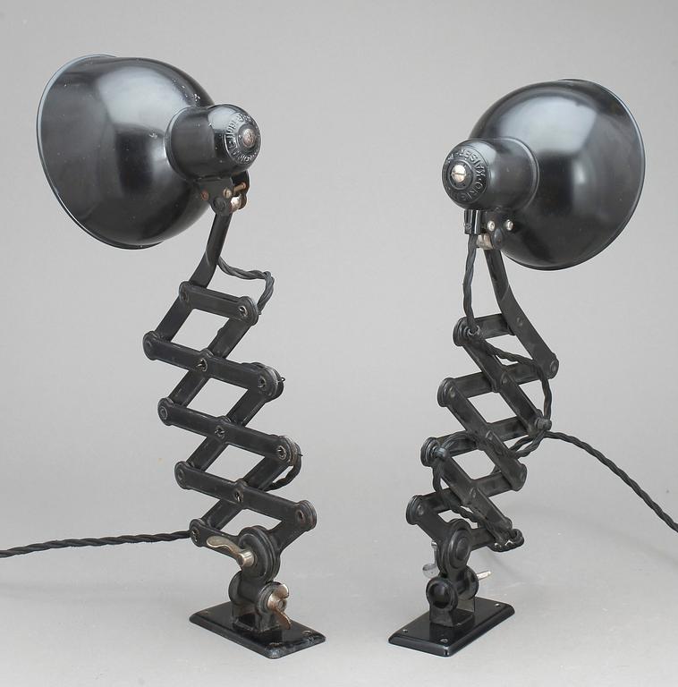 VÄGGLAMPOR, ett par, Christian Dell, Kaiser Wall Lamp.